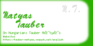 matyas tauber business card